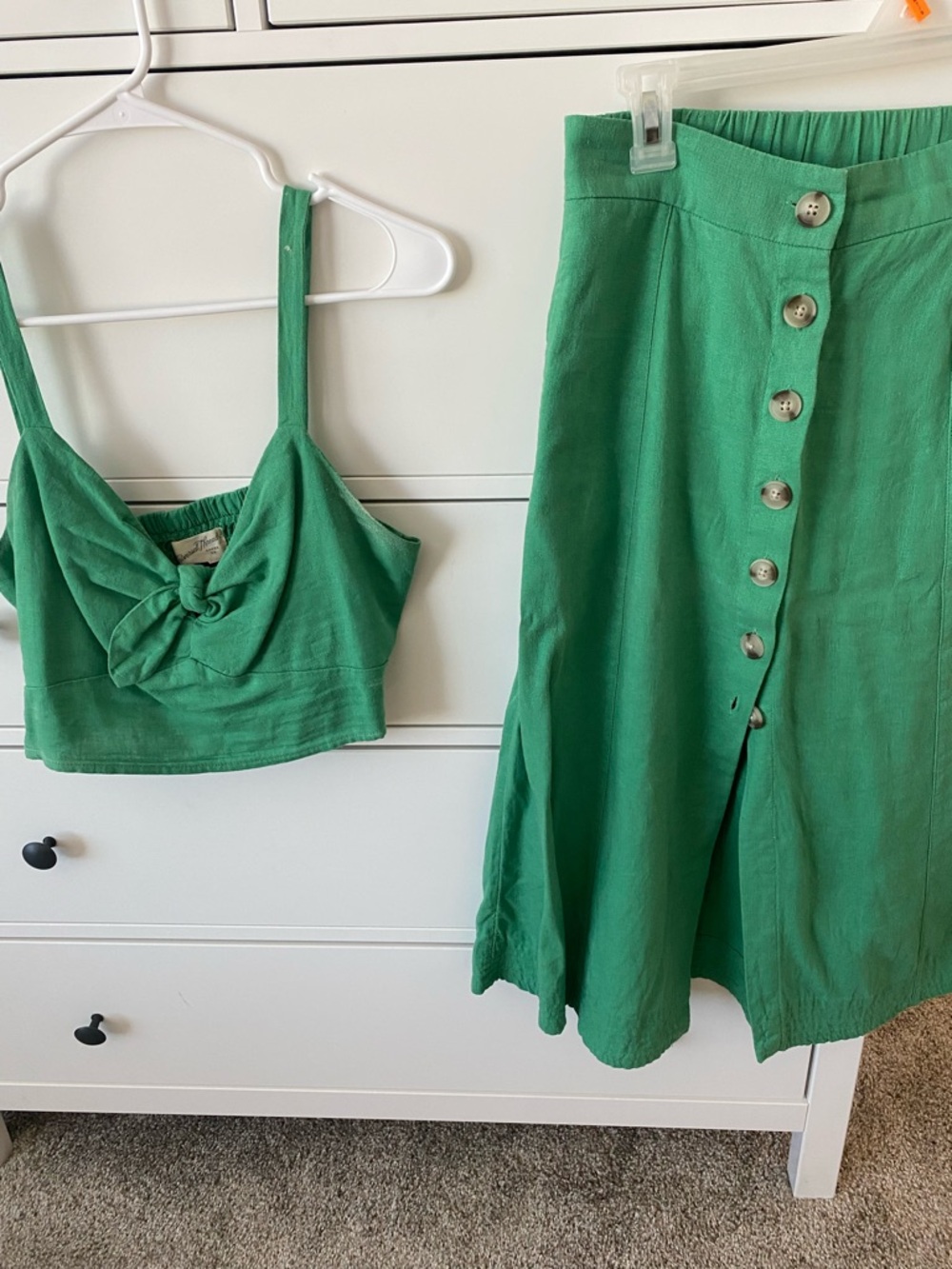 2 piece cotton skirt and crop top